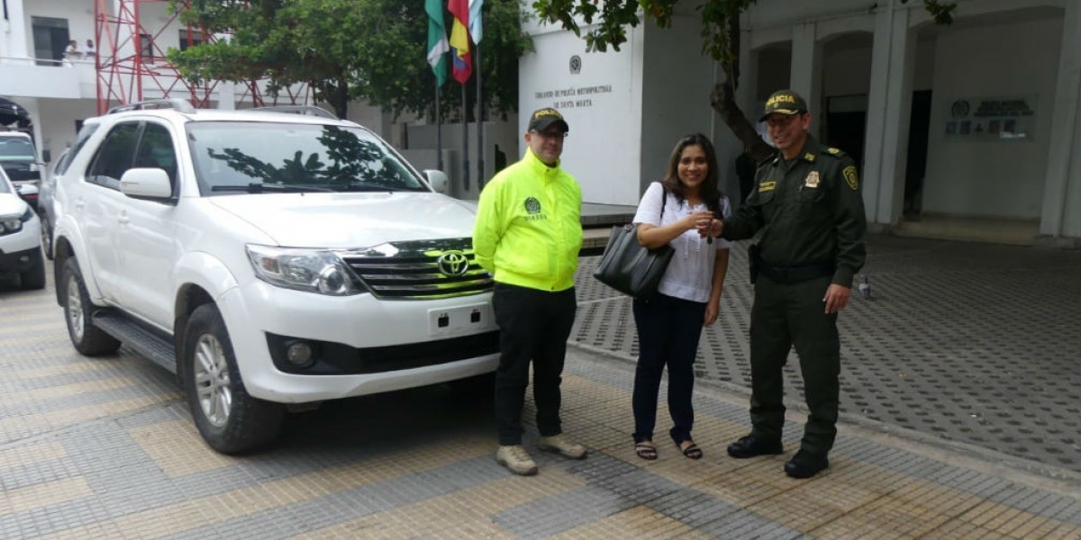 Policía Metropolitana de Santa Marta Vehículo recuperado por los uniformados.