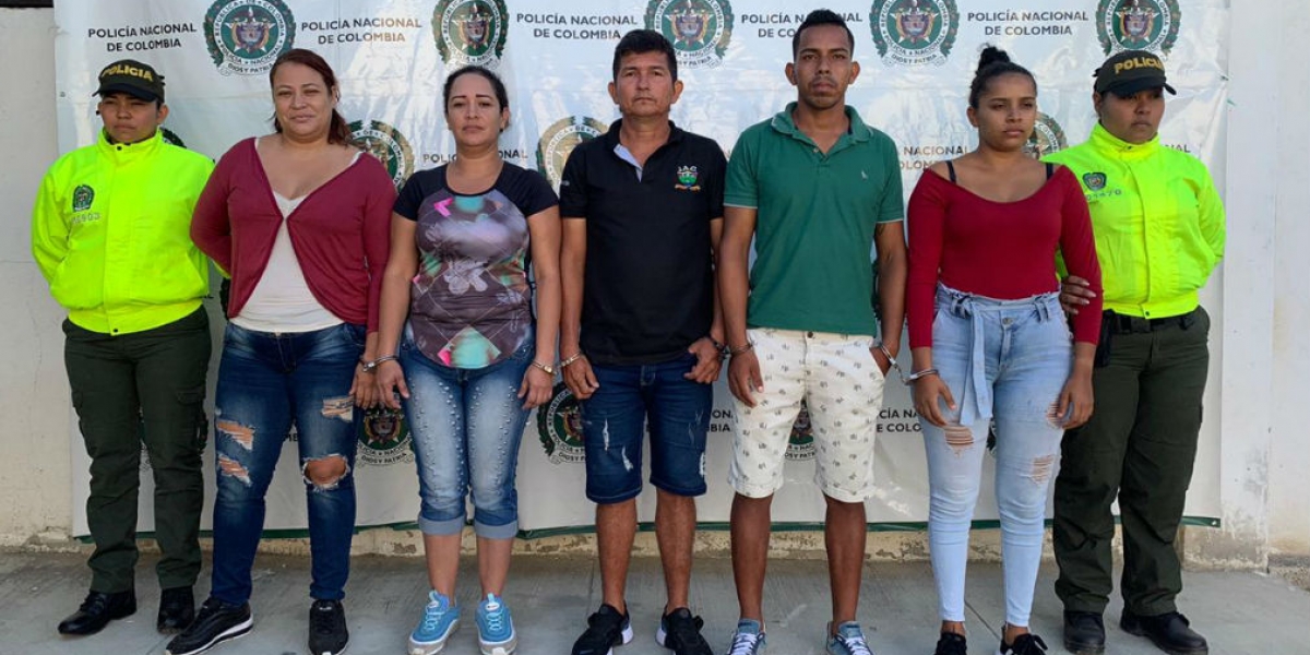 Policía Metropolitana de Santa Marta Presuntos miembros de 'Los Pachenca'.