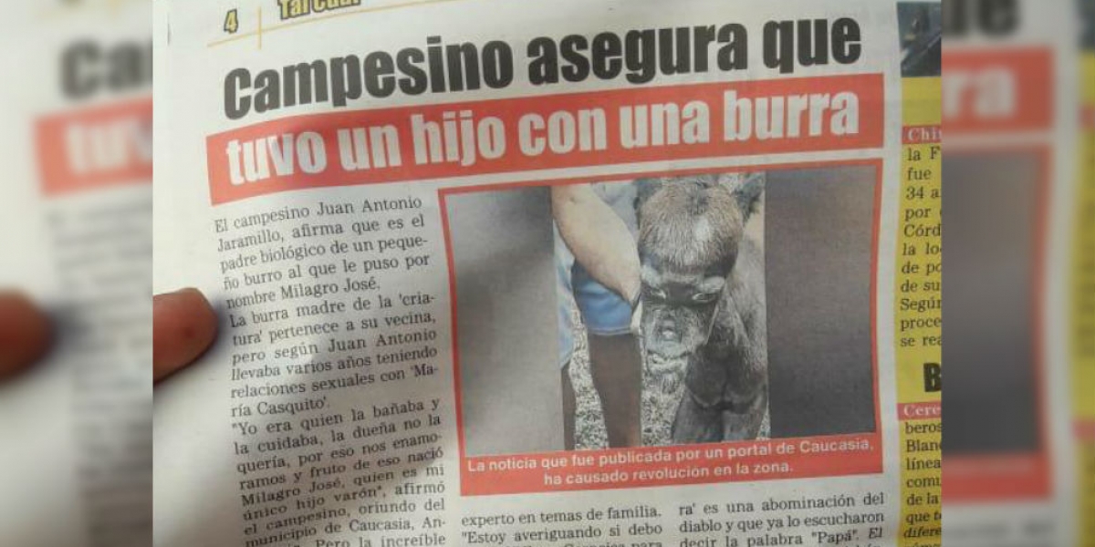 Suministrada Edición del periódico El Propio, de El Meridiano, en el que aparece la noticia falsa.