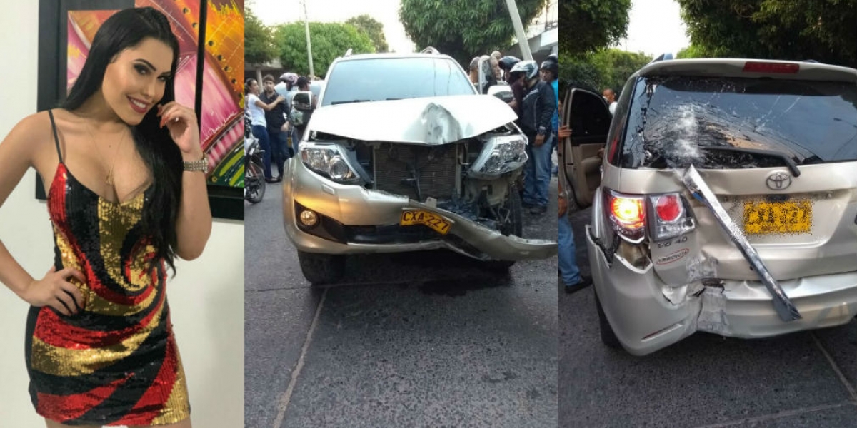 Noticias Uno La artista habría chocado con dos postes y luego contra otro automóvil.