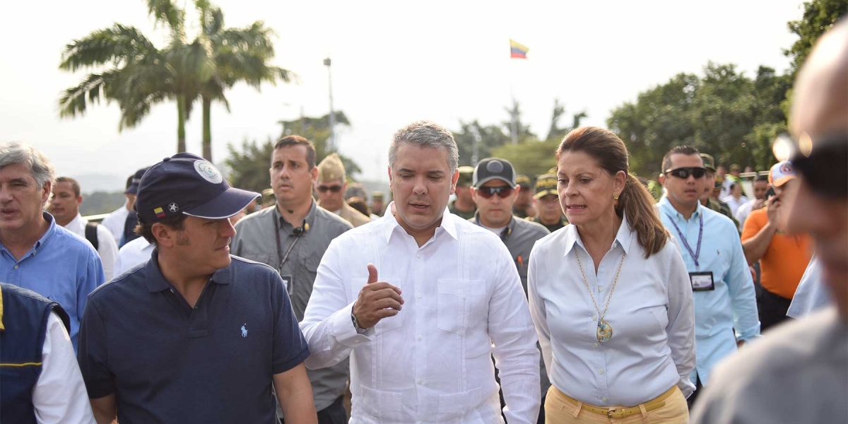 El presidente Iván Duque visitó los puentes fronterizos Simón Bolívar y Francisco de Paula Santander. 