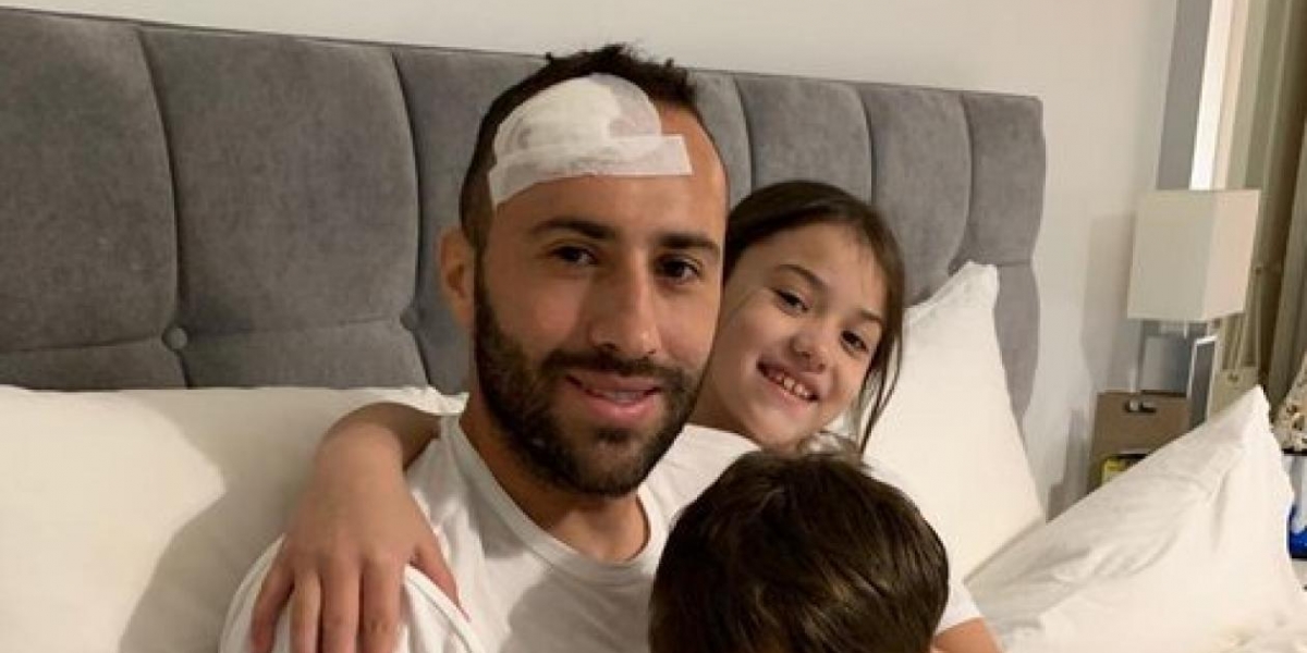 David Ospina y sus hijos Dulce María y Maximiliano