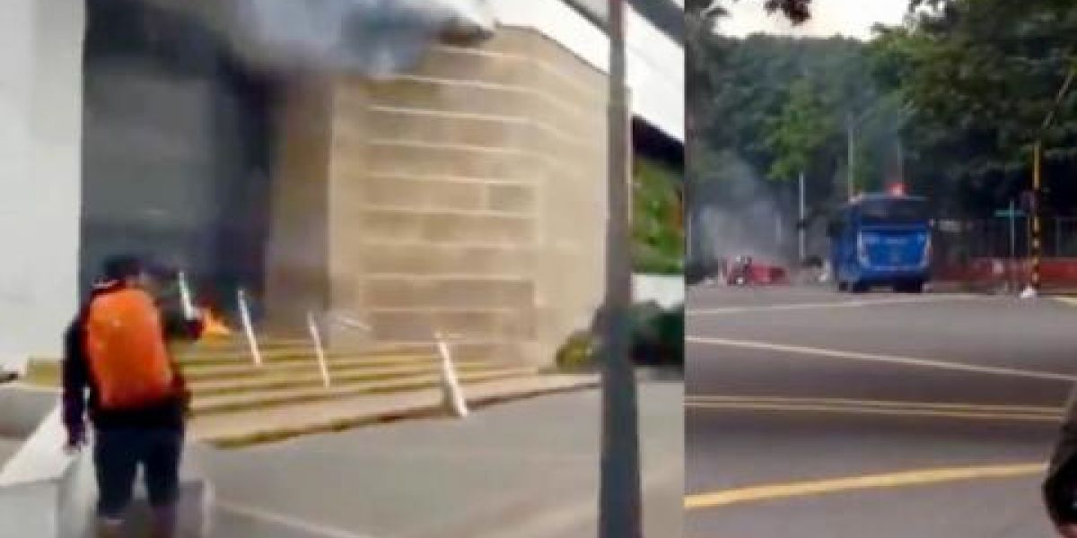 Zona Cero Encapuchados también intentaron quemar un vehículo del MÍO.