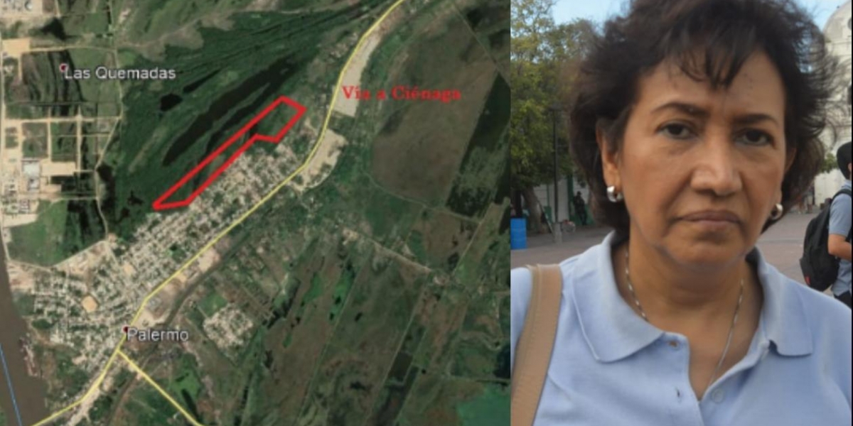 Zona Cero En la parte roja es donde está la invasión, así lo explicó Luz Elvira Angarita, directora de Parques Naturales en la Costa.
