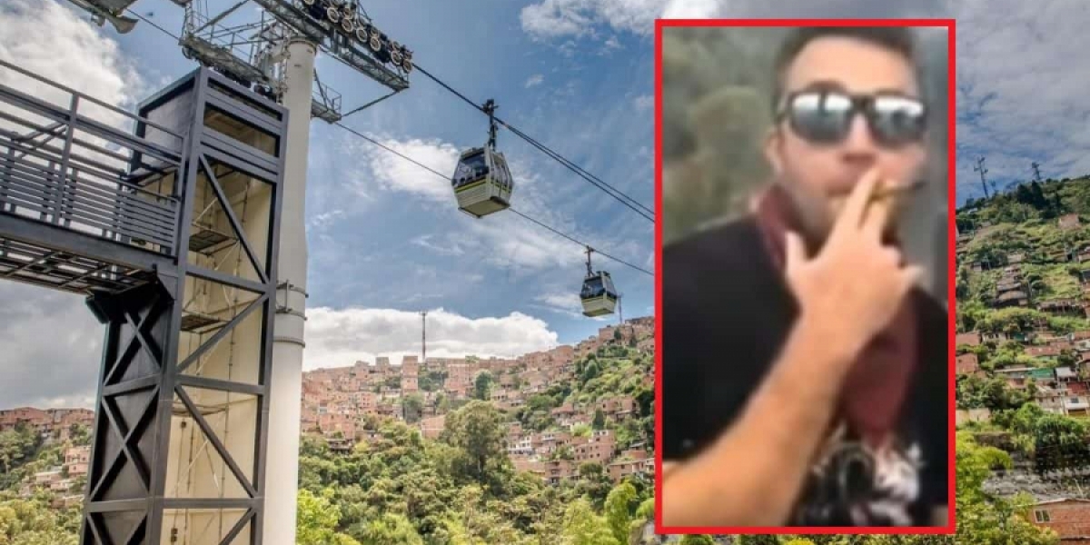 Turista consume marihuana en metro cable