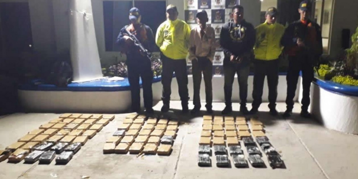 Clorhidrato de cocaina incautada en un velero en el Caribe.