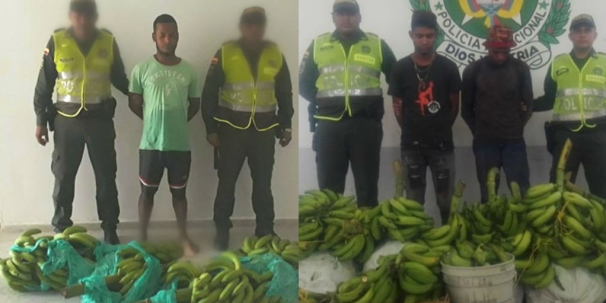 Policía Capturados en Zona Bananera.