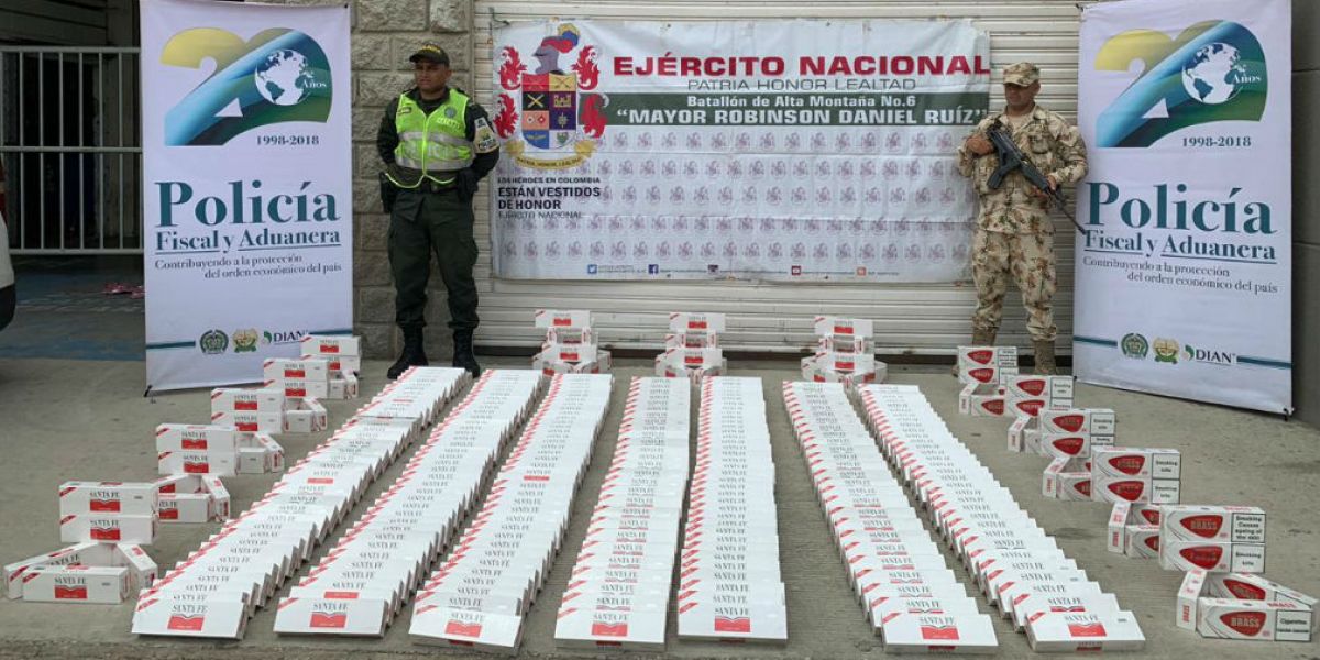 Policía Mercancía incautada por las autoridades.