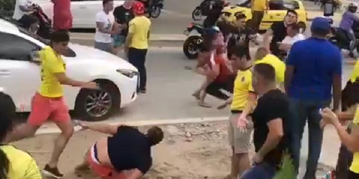 Imagen de la bochornosa pelea, este domingo en Santa Marta.