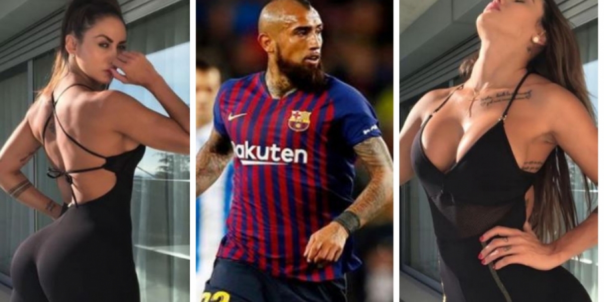 Pulzo Arturo Vidal y Sonia Isaza, modelo colombiana