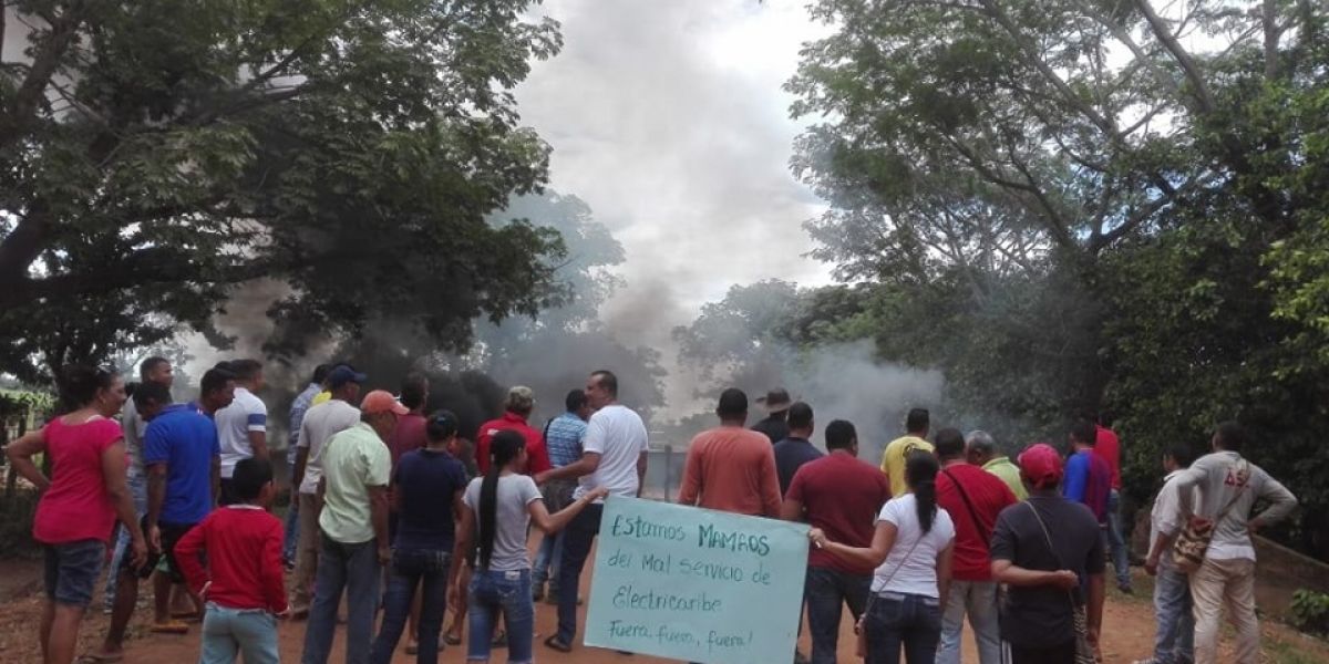 Protestas en Guamal por Electricaribe.
