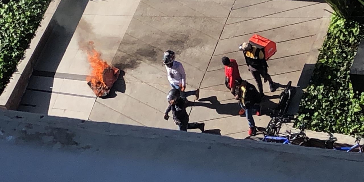 Twitter- @MrManzanera Protesta de trabajadores de Rappi