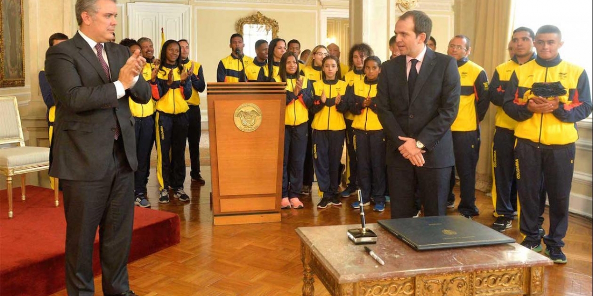 El Presidente Iván Duque durante la sanción de la Ley.