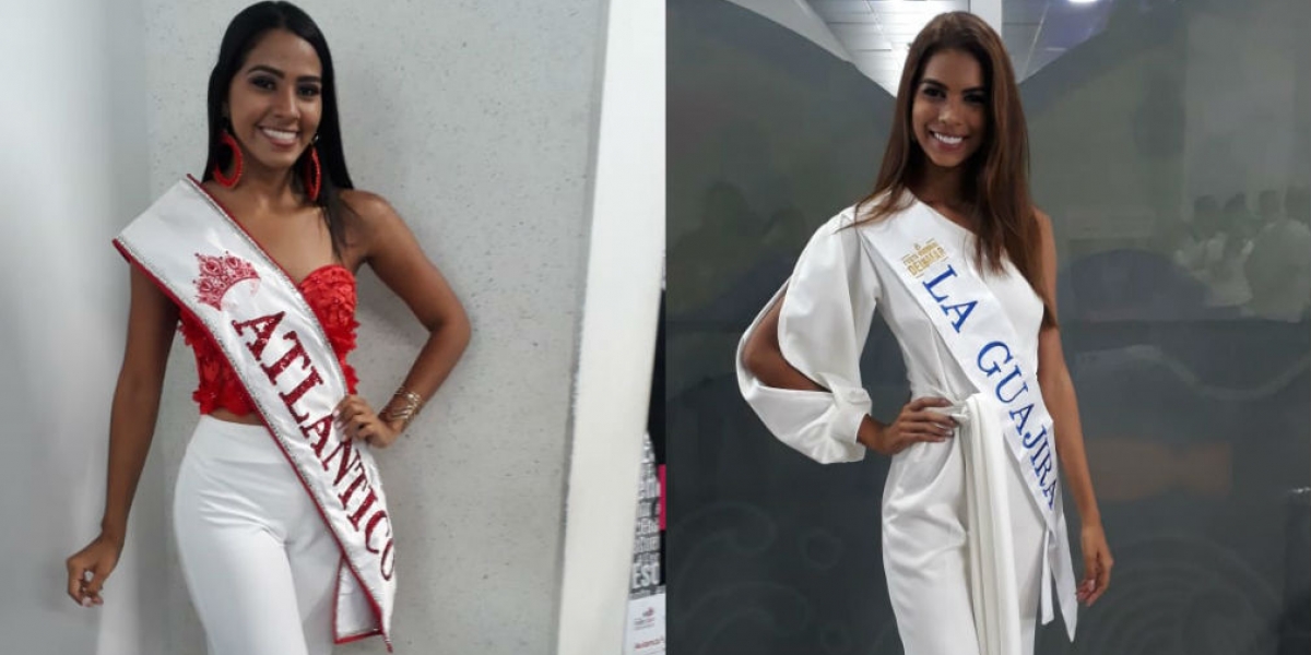 Linda Gómez, candidata de Atlántico y Katty Palomino, representante de La Guajira.