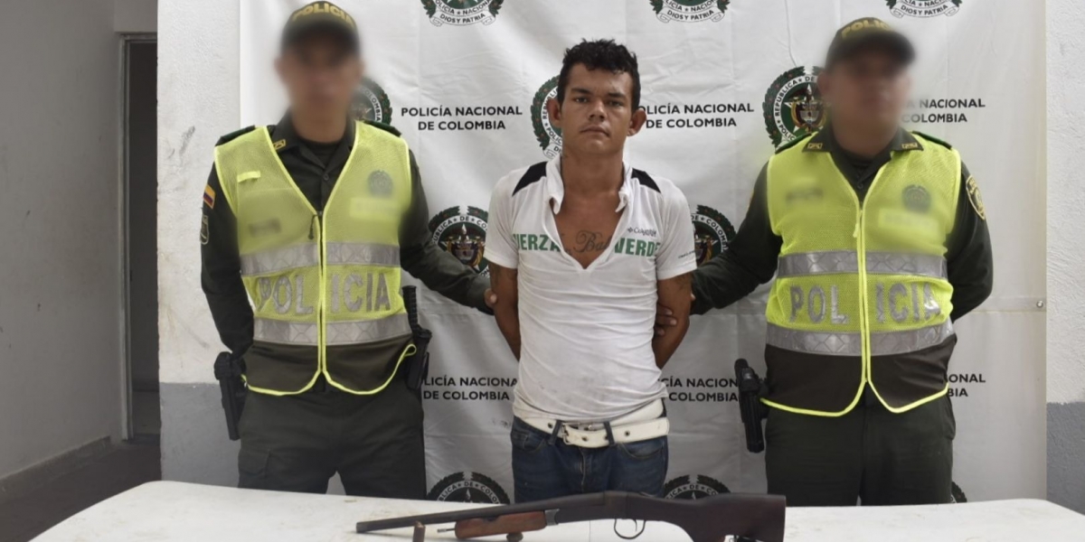 El capturado fue identificado como Cristian David Mercado Cabrera 20 años de edad.