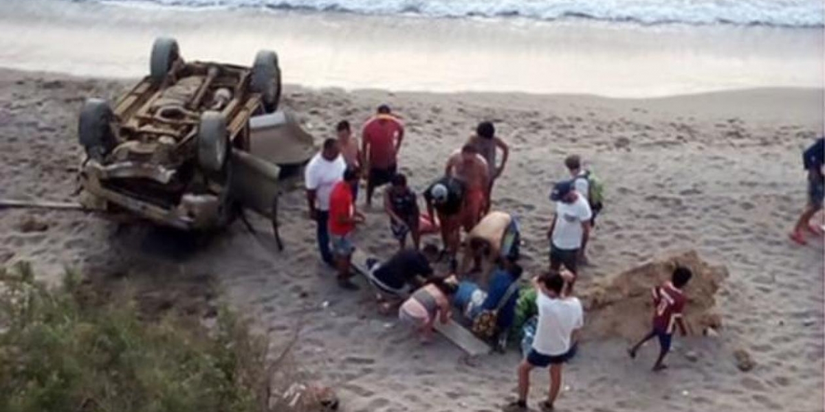 Policía Lugar del accidente.