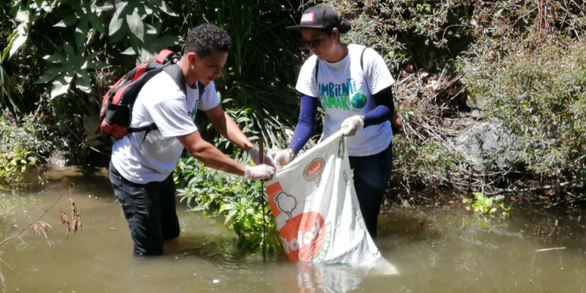 Voluntarios en recolección de residuos