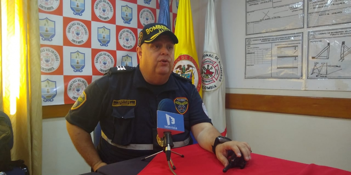 El comandante del Cuerpo de Bomberos de Santa Marta, capitán Ricardo Chaín.