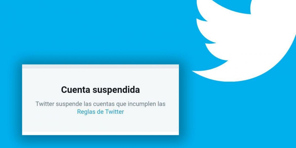 Mensaje de twitter a las cuentas suspendidas.