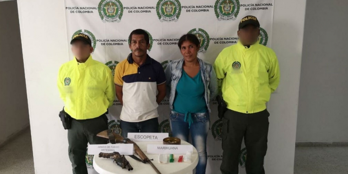 Albeiro Ruiz Fernández y Karen Varela De la Hoz, capturados en Tucurinca.