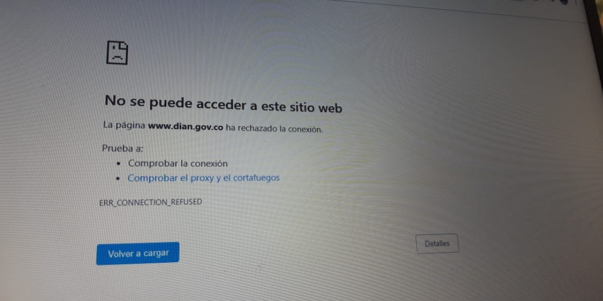 Seguimiento.co La página de la Dian está caída.
