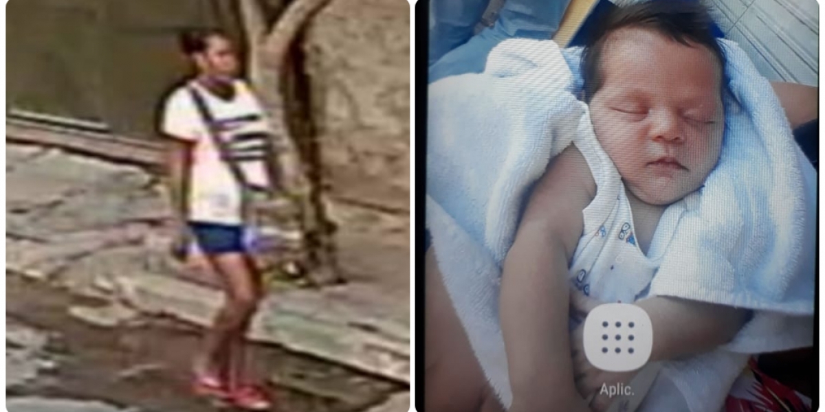 A la izquierda, la presunta captura (identificada por la mamá), a la derecha, el bebé secuestrado.