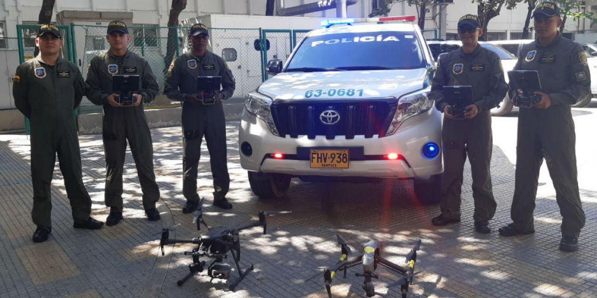 Drones que llegaron a Santa Marta a apoyar el trabajo de la Metropolitana.
