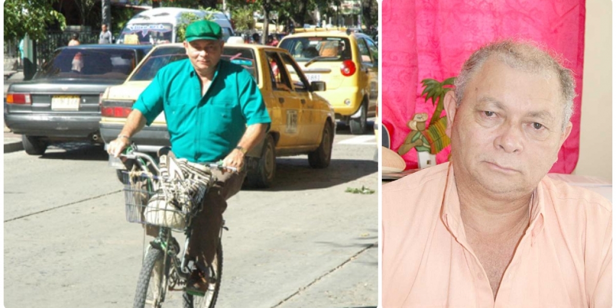 Archivo Napoleón Barraza se paseaba en la ciudad en bicicleta cuando era juez.