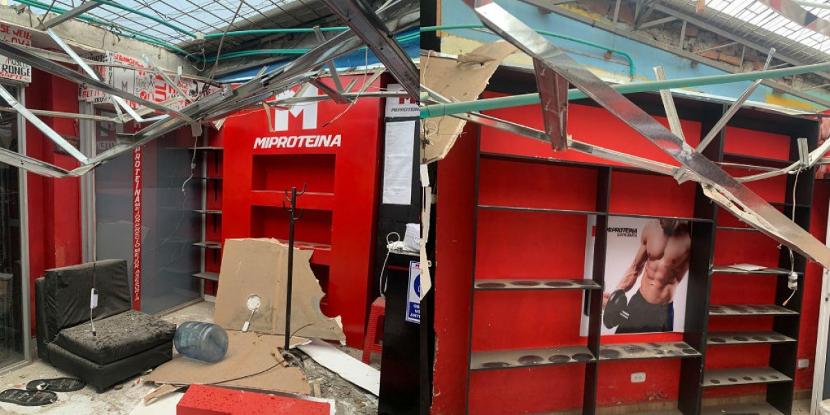 Cortesía Así quedó el local donde funciona 'Mi Proteína'.