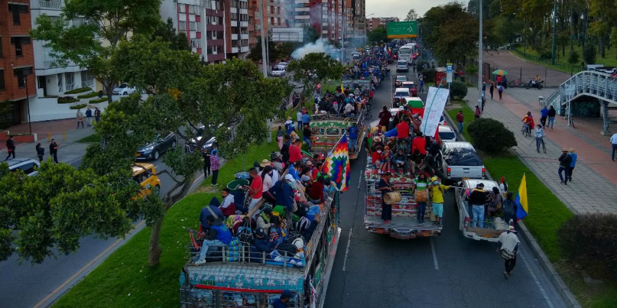Caludia López Llegada de la Minga a Bogotá.