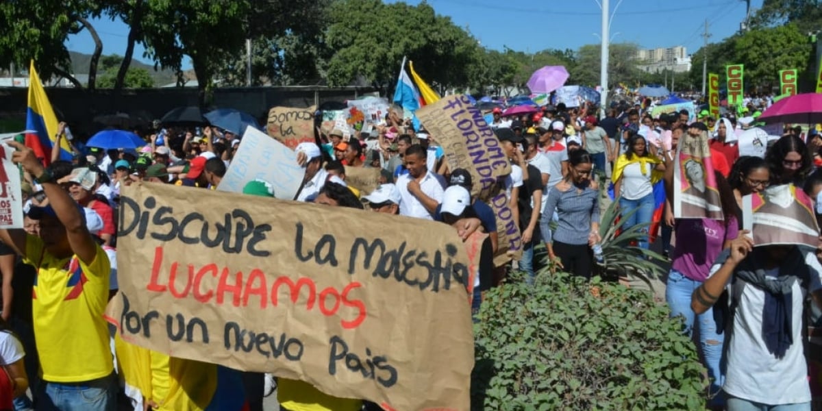 Marcha en Santa Marta.