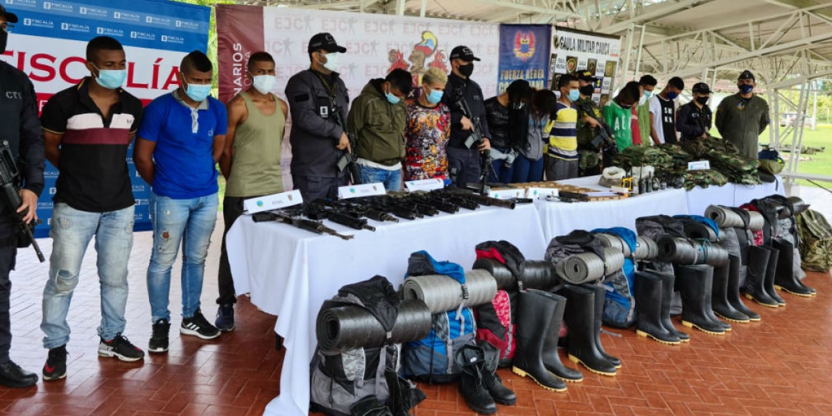 Fiscalía Capturados en Cajibío, Cauca.