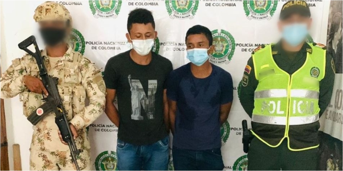 Policía del Magdalena César Augusto Mulasco Rodríguez y César Augusto Hernández Banquez.