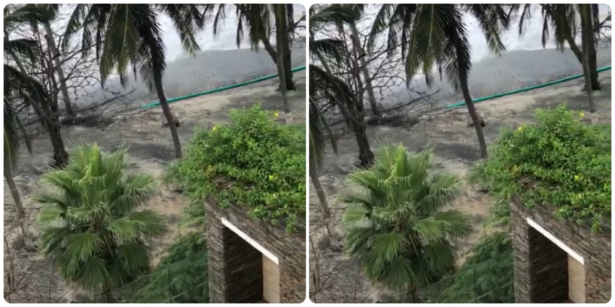 Las tuberías que transportan redes eléctricas quedaron expuestas en la playa.