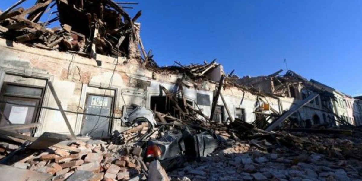 Imagenes del terremoto ocurrido este martes en Croacia. cortesía