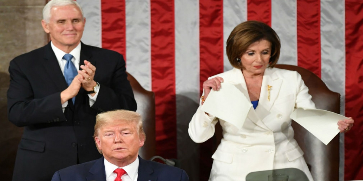 AFP Nancy Pelosi rompe discurso del Estado de la Unión tras alocución de Trump.