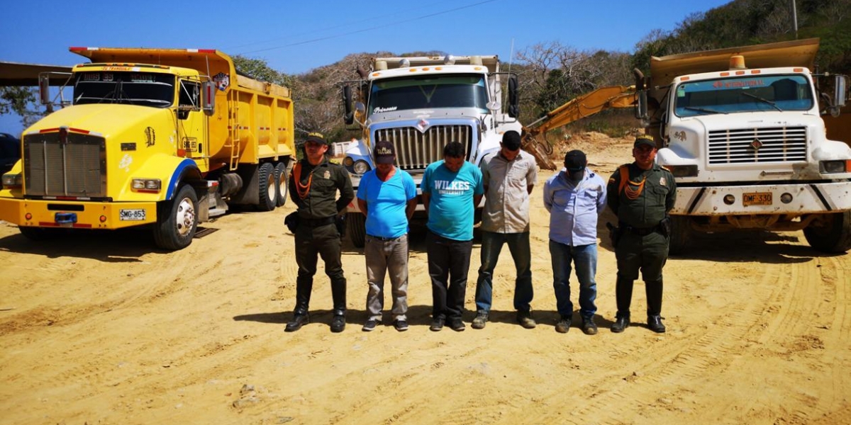 Los capturados por minería ilegal.