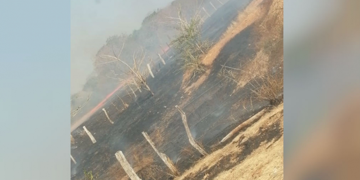 se registró un incendio en la finca La 80, ubicada en el municipio de Nueva Granada.