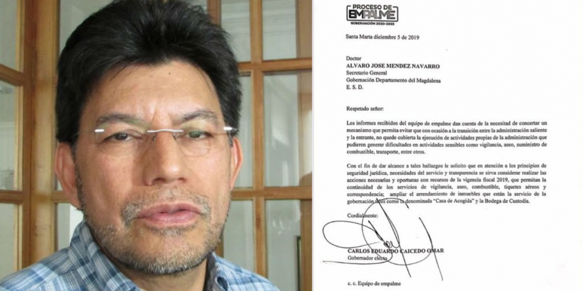 José Humberto Torres y la carta de solicitud de prórroga del contrato.