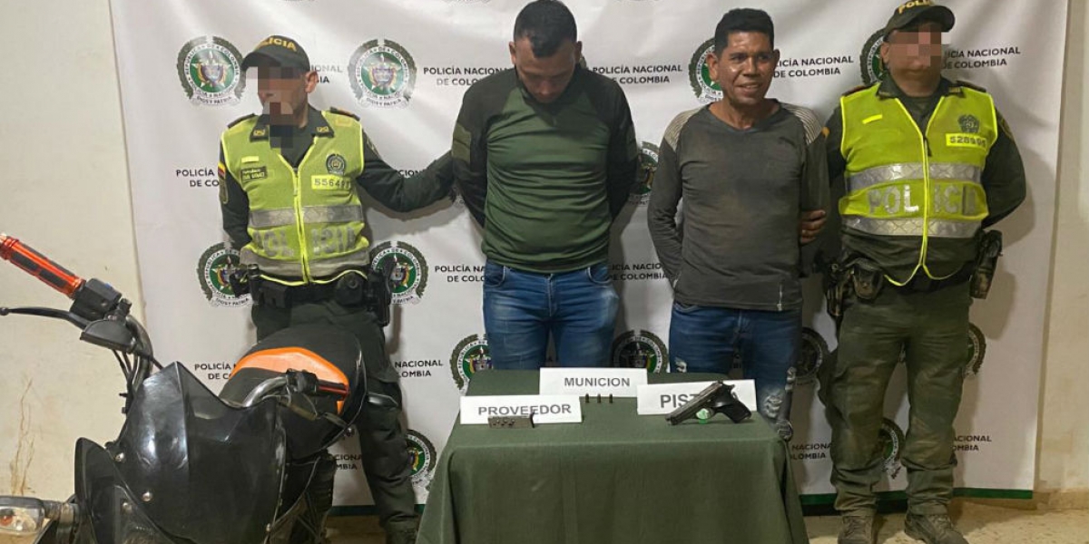Policía del Magdalena Hombres capturados en Guamal.