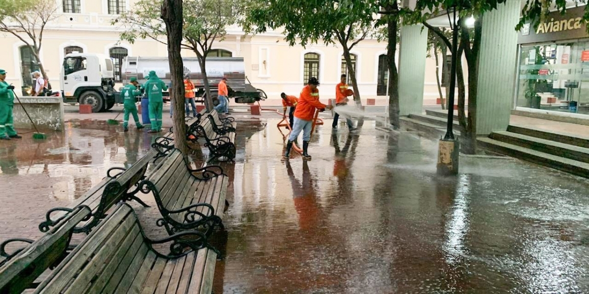 Limpieza en el Centro Histórico