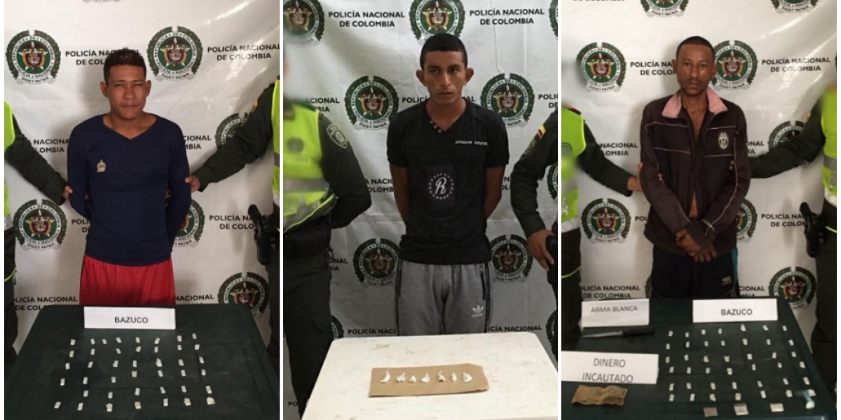 Según la Policía del Magdalena los capturados son conocidos en la zona como grandes expendedores de droga. 