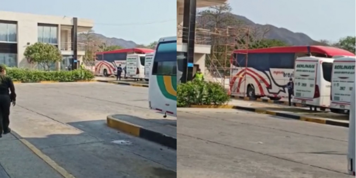 Bus de Brasilia donde llegó la mujer procedente de Bucaramanga.