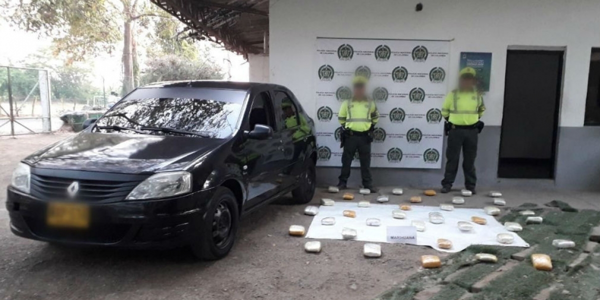 Policía del Magdalena Marihuana incautada en Zona Bananera.