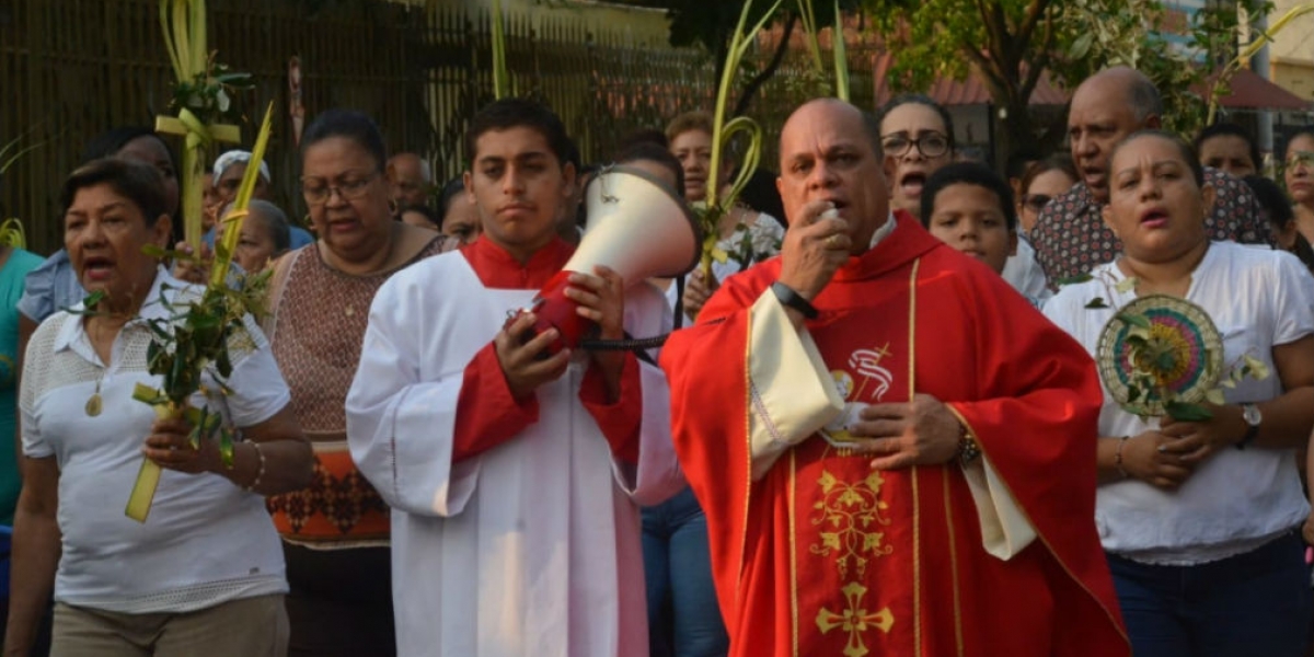 Celebración del Domingo de Ramos en Santa Marta en el año 2019