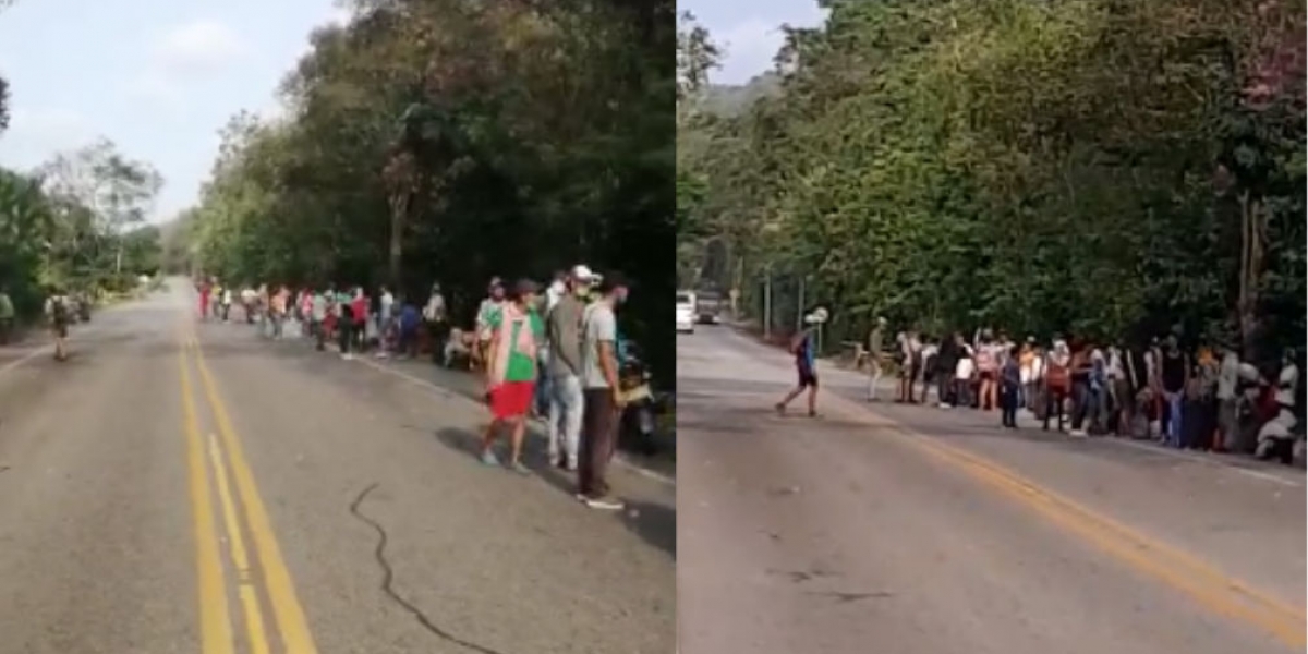 Venezolanos en zona rural de Santa Marta.