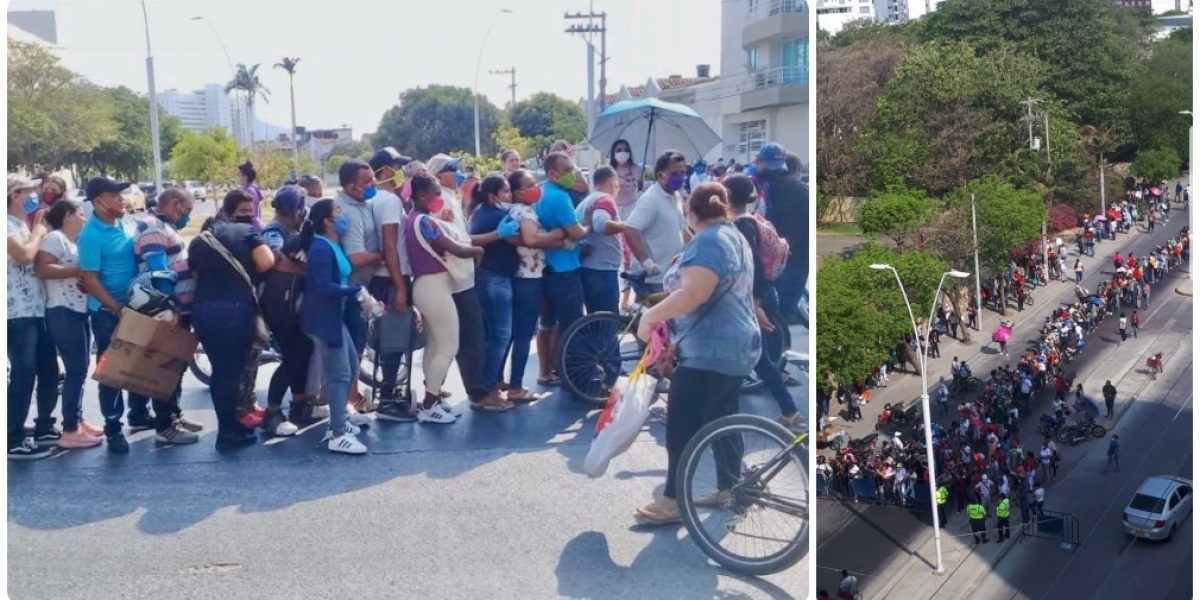 La gran cantidad de beneficiados con bonos fueron los que protagonizaron las aglomeraciones esta semana.