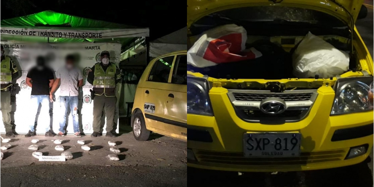 Policía Metropolitana Antonio Pérez, de 32 años, quien conducía el taxi y su acompañante Enrique Peinado, de 34 años.