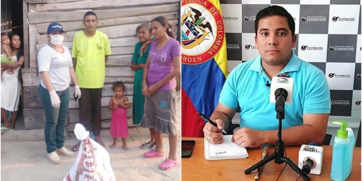 Cortesía El alcalde señaló que la entregara volverá a hacerse casa por casa para evitar la aglomeración.