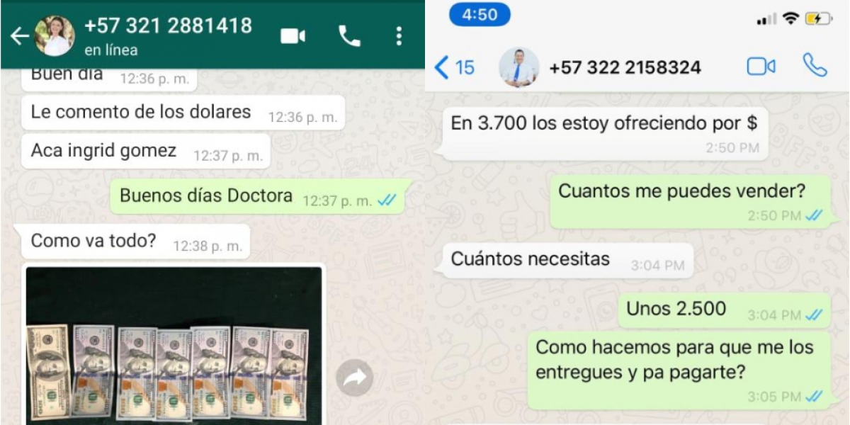 Este es parte de los capture de las conversaciones con las que intentaban a estafar a amigos de la concejal y el exgerente del hospital. 